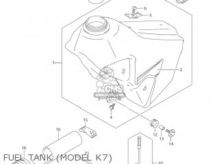 FUEL TANK (MODEL K7) - DR-Z400E 2005 (K5) USA (E03) DRZ400E DR Z400E