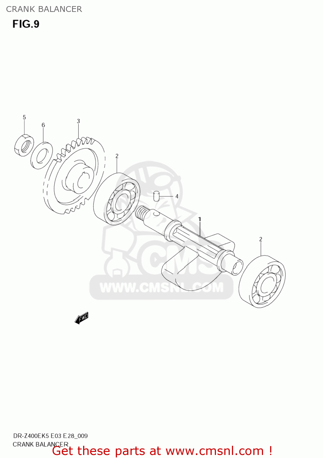 CRANK BALANCER DR-Z400E 2006 (K6) USA (E03) DRZ400E DR Z400E