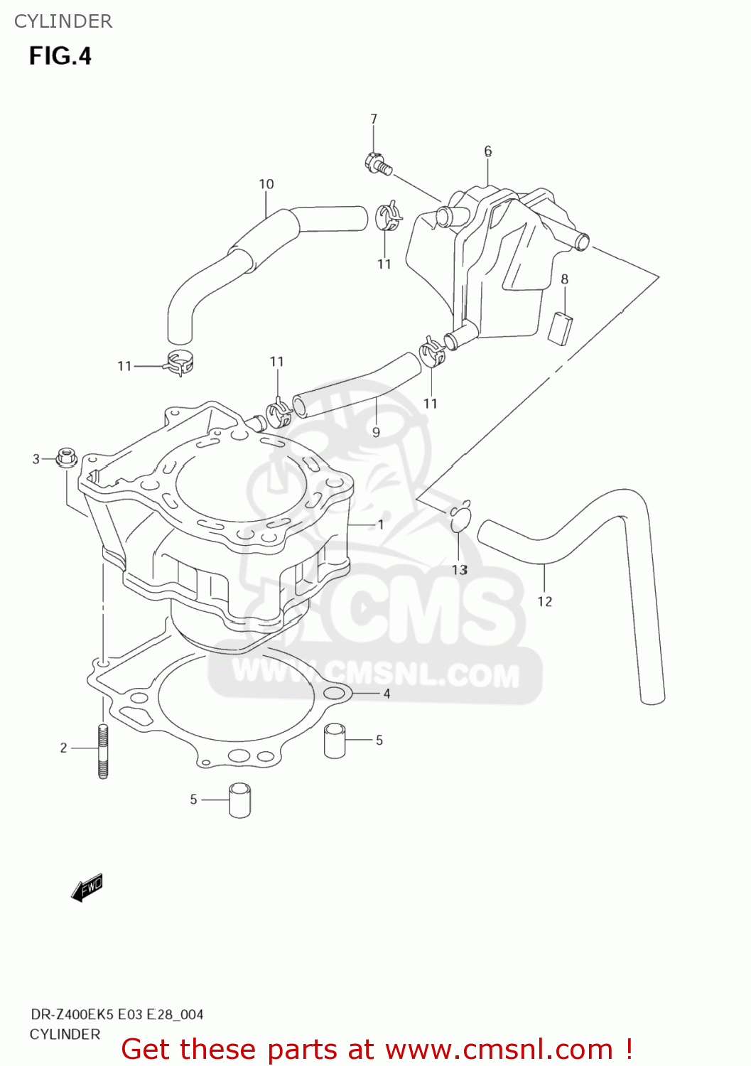 CYLINDER DR-Z400E 2006 (K6) USA (E03) DRZ400E DR Z400E