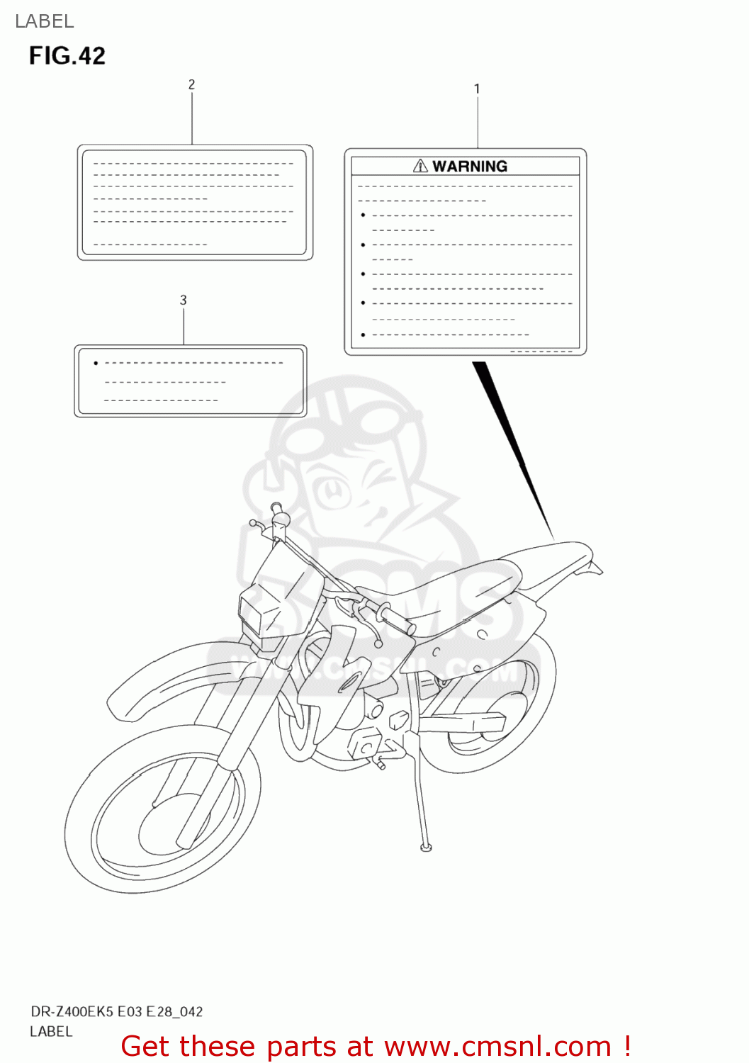 LABEL DR-Z400E 2006 (K6) USA (E03) DRZ400E DR Z400E
