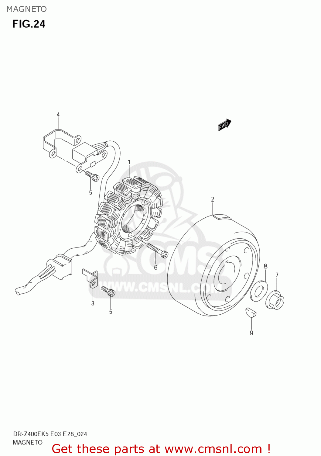 MAGNETO DR-Z400E 2006 (K6) USA (E03) DRZ400E DR Z400E