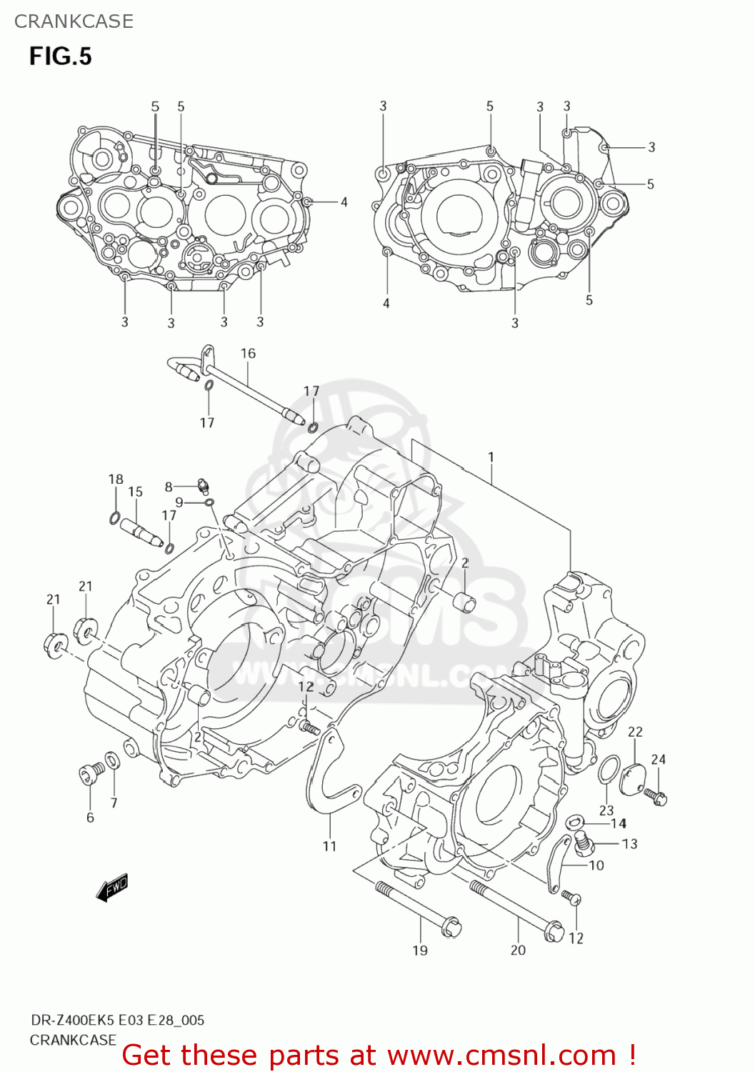 CRANKCASE DR-Z400E 2007 (K7) USA (E03) DRZ400E DR Z400E