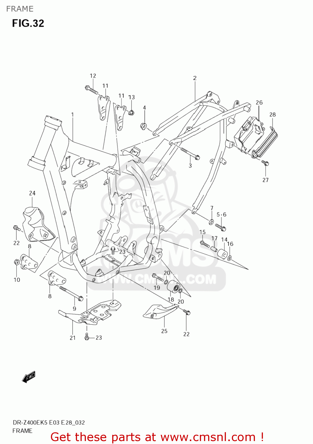 FRAME DR-Z400E 2007 (K7) USA (E03) DRZ400E DR Z400E