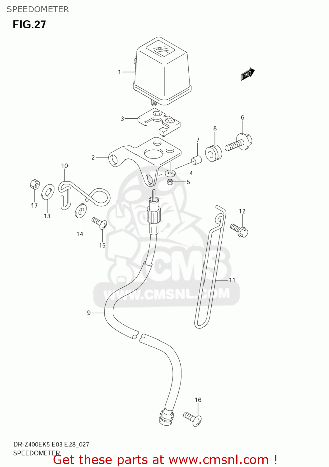 SPEEDOMETER DR-Z400E 2007 (K7) USA (E03) DRZ400E DR Z400E