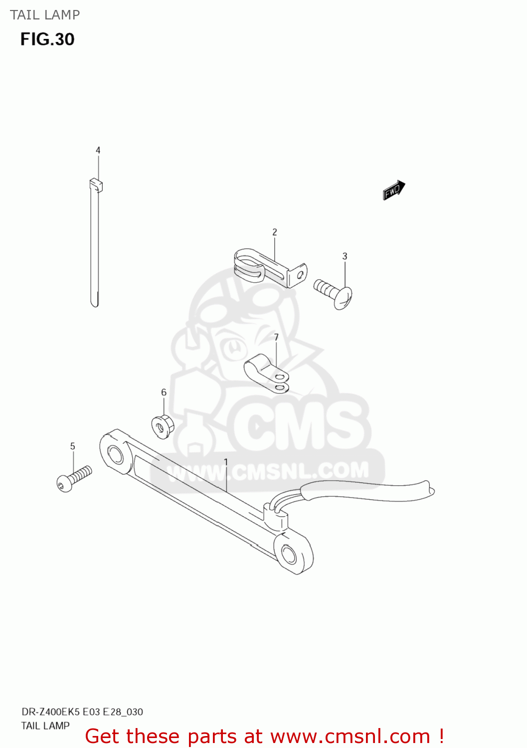TAIL LAMP DR-Z400E 2007 (K7) USA (E03) DRZ400E DR Z400E