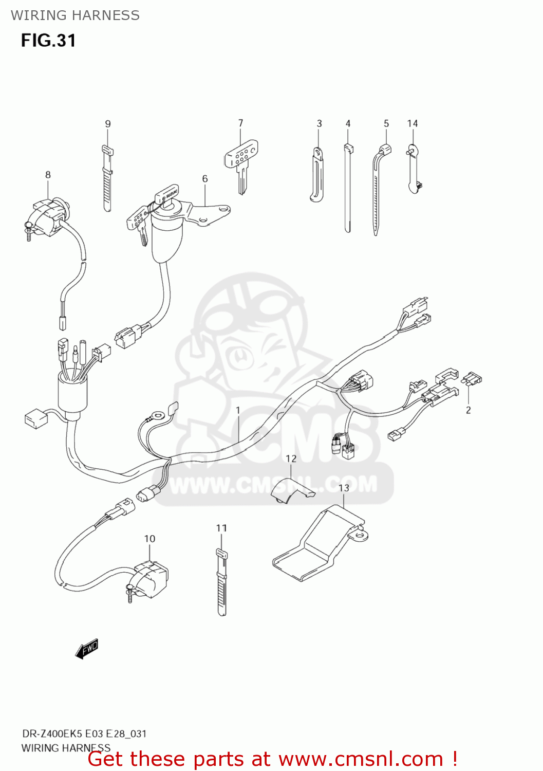 WIRING HARNESS DR-Z400E 2007 (K7) USA (E03) DRZ400E DR Z400E