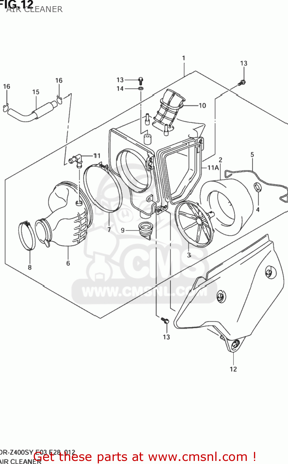 AIR CLEANER DR-Z400S 2000 (Y) USA (E03) DRZ400S DR Z400S