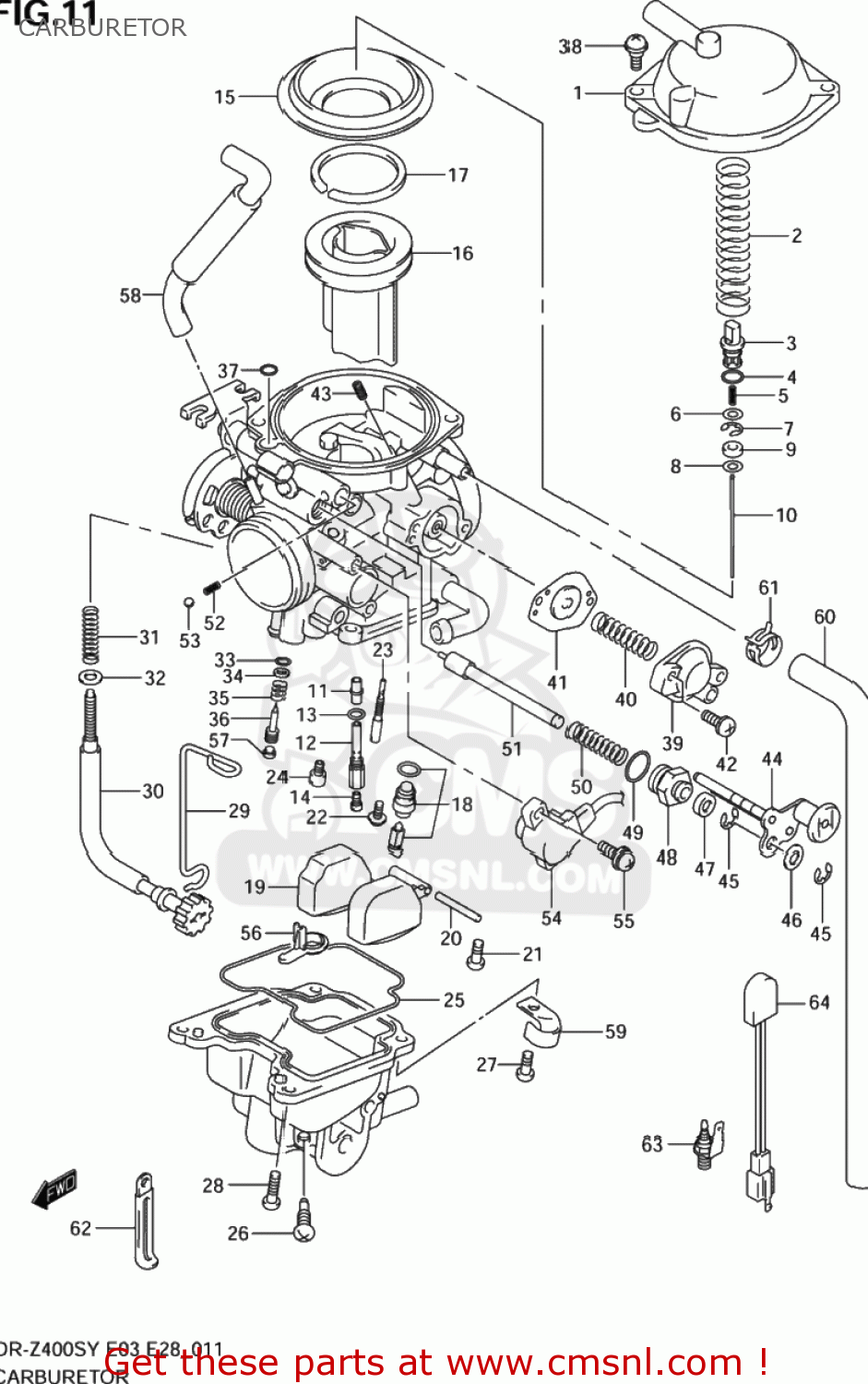 CARBURETOR DR-Z400S 2000 (Y) USA (E03) DRZ400S DR Z400S