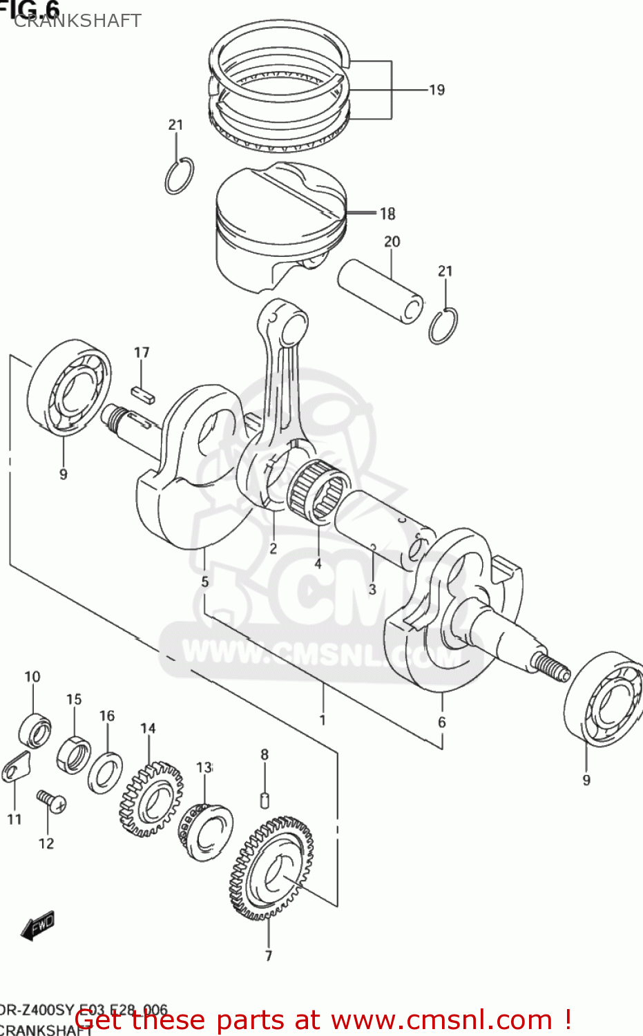 CRANKSHAFT DR-Z400S 2000 (Y) USA (E03) DRZ400S DR Z400S