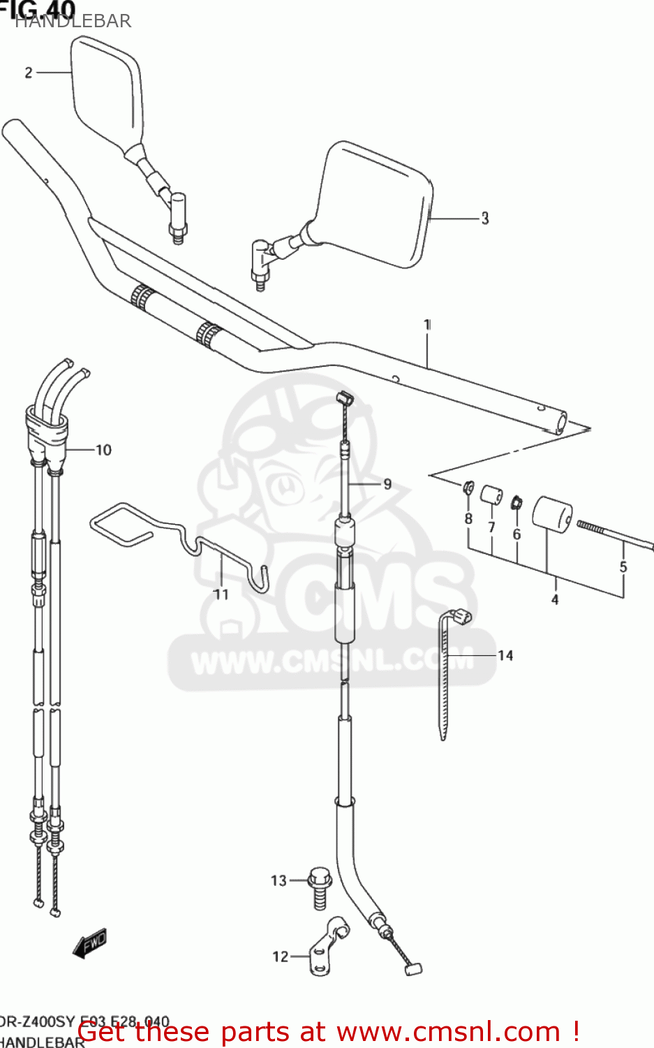 HANDLEBAR DR-Z400S 2000 (Y) USA (E03) DRZ400S DR Z400S
