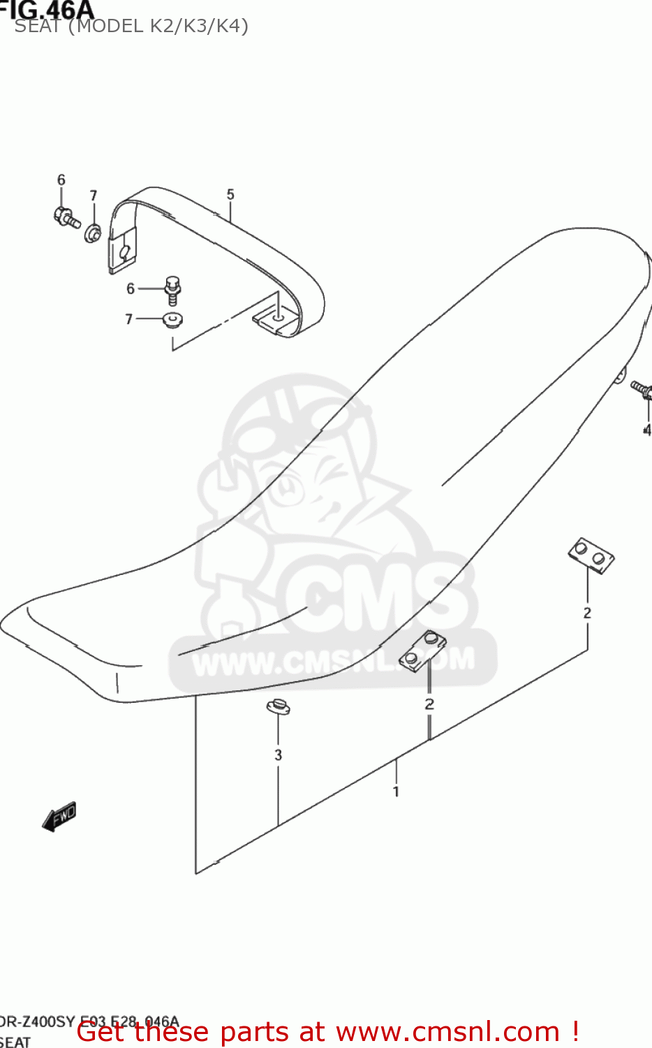 SEAT (MODEL K2/K3/K4) DR-Z400S 2000 (Y) USA (E03) DRZ400S DR Z400S