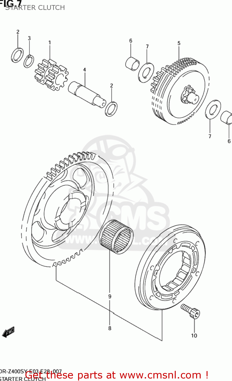 STARTER CLUTCH DR-Z400S 2000 (Y) USA (E03) DRZ400S DR Z400S