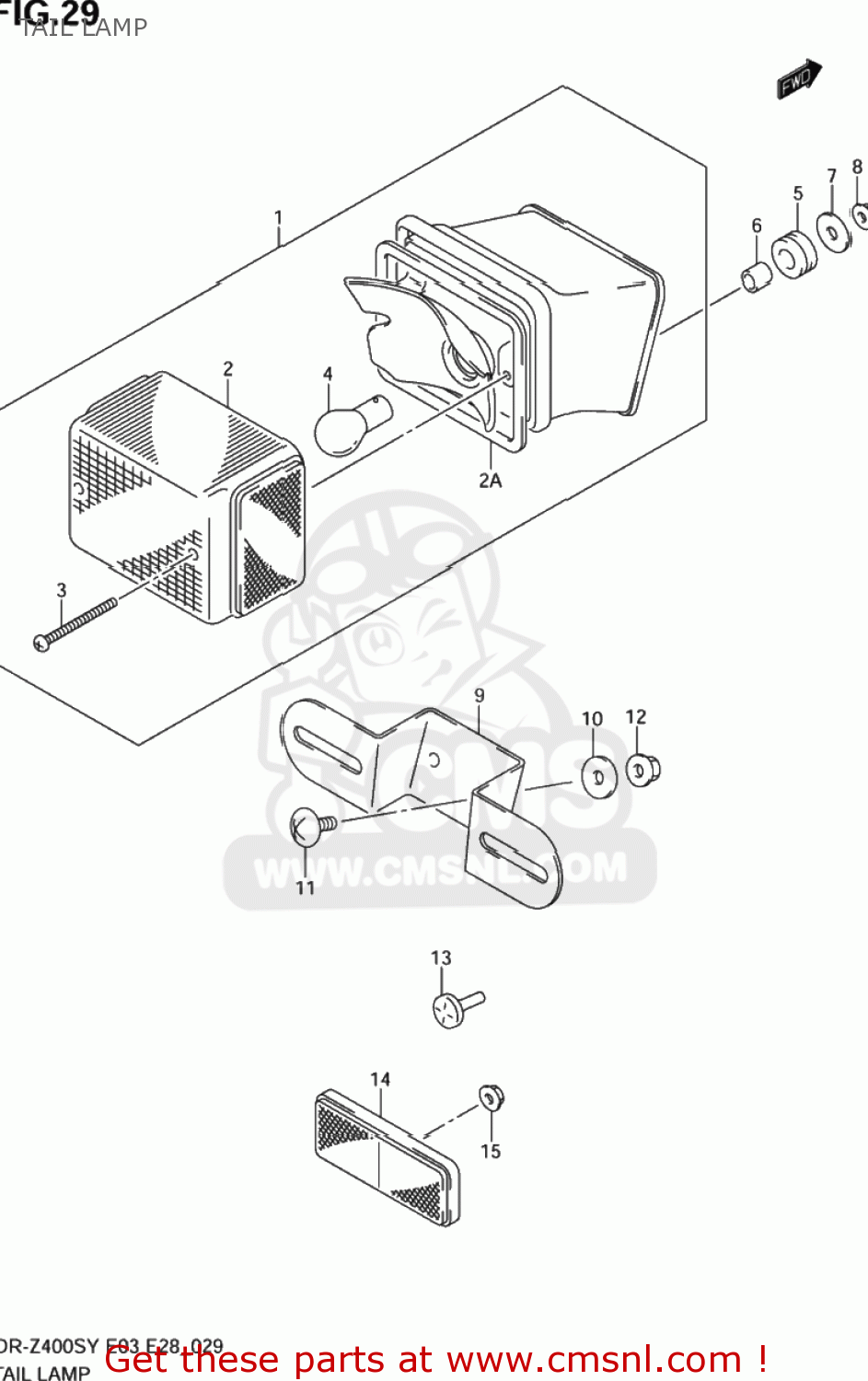 TAIL LAMP DR-Z400S 2000 (Y) USA (E03) DRZ400S DR Z400S