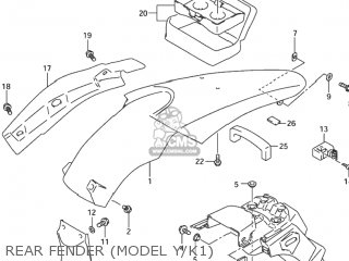 REAR FENDER (MODEL Y/K1) - DR-Z400S 2000 (Y) USA (E03) DRZ400S DR Z400S