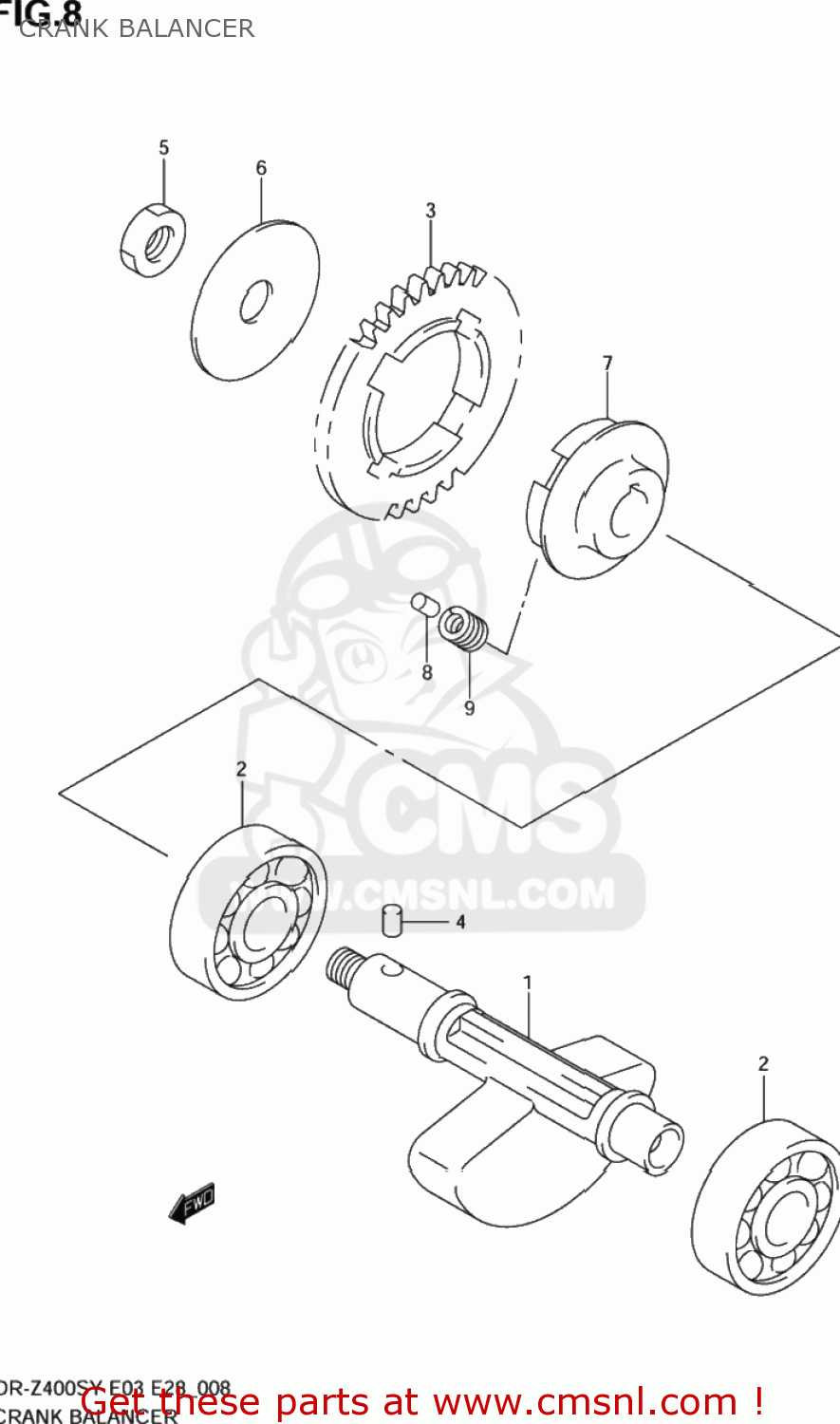 CRANK BALANCER DR-Z400S 2001 (K1) USA (E03) DRZ400S DR Z400S
