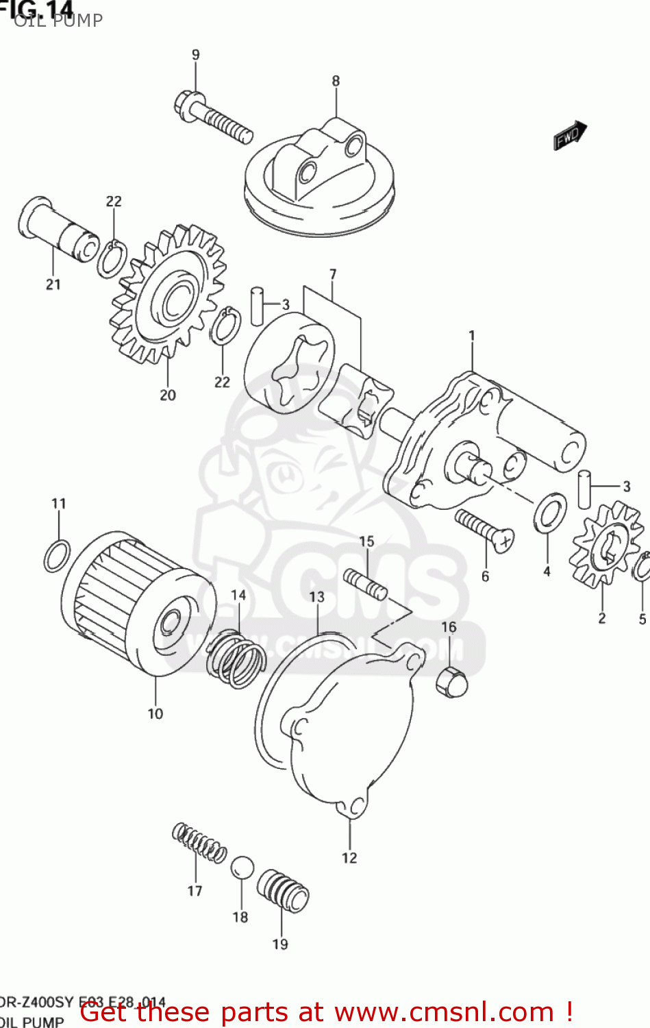 OIL PUMP DR-Z400S 2001 (K1) USA (E03) DRZ400S DR Z400S