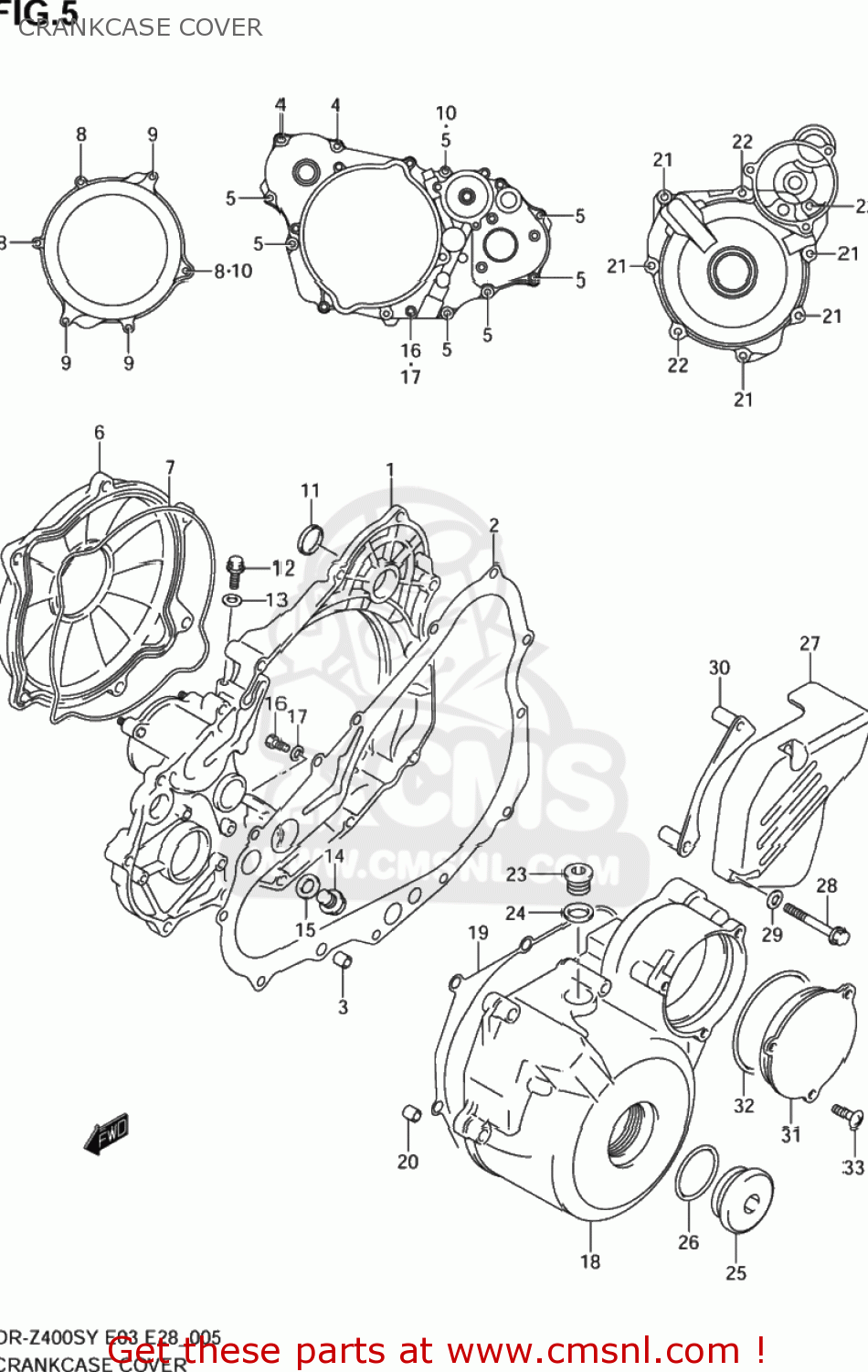 CRANKCASE COVER DR-Z400S 2002 (K2) USA (E03) DRZ400S DR Z400S