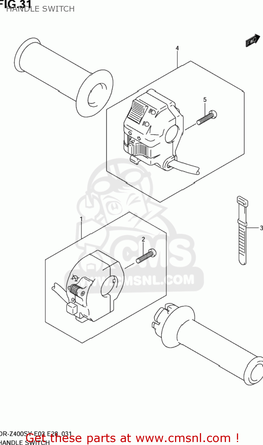 HANDLE SWITCH DR-Z400S 2002 (K2) USA (E03) DRZ400S DR Z400S