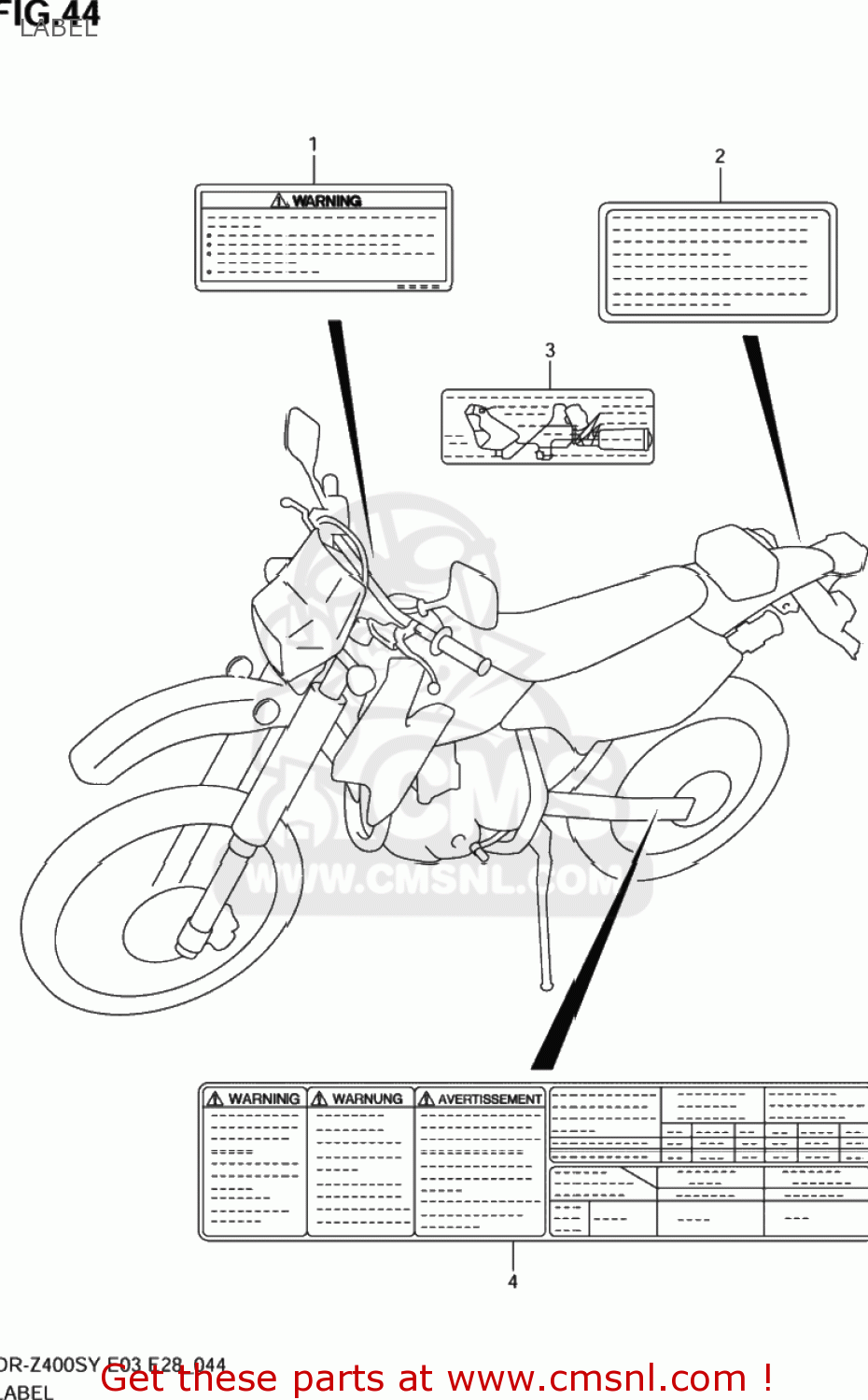 LABEL DR-Z400S 2002 (K2) USA (E03) DRZ400S DR Z400S