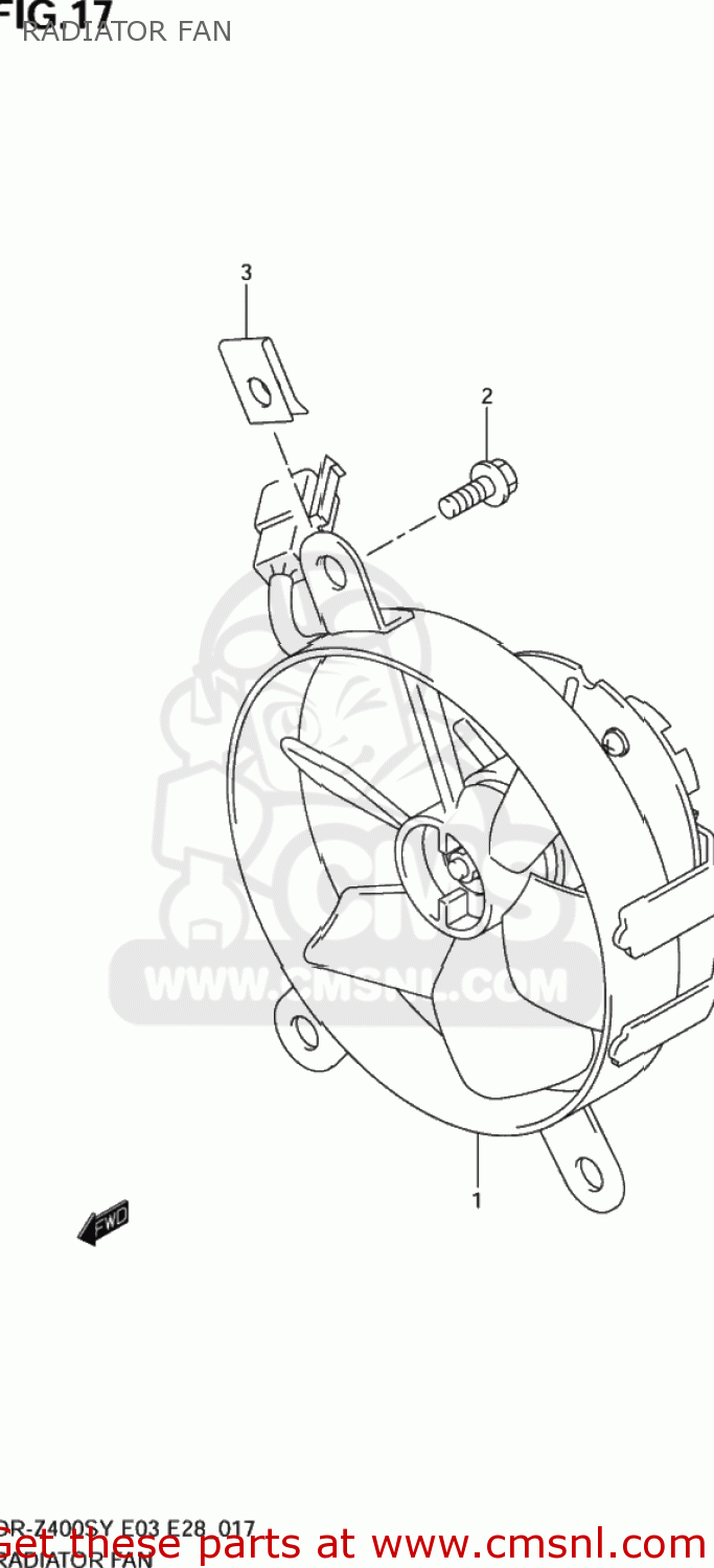 RADIATOR FAN DR-Z400S 2002 (K2) USA (E03) DRZ400S DR Z400S