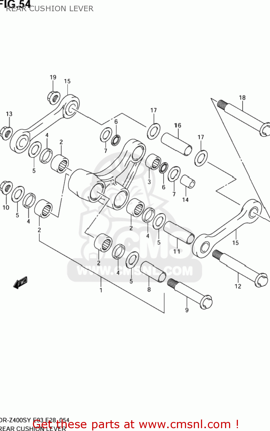 REAR CUSHION LEVER DR-Z400S 2002 (K2) USA (E03) DRZ400S DR Z400S