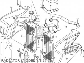 RADIATOR (MODEL Y/K1) - DR-Z400S 2002 (K2) USA (E03) DRZ400S DR Z400S