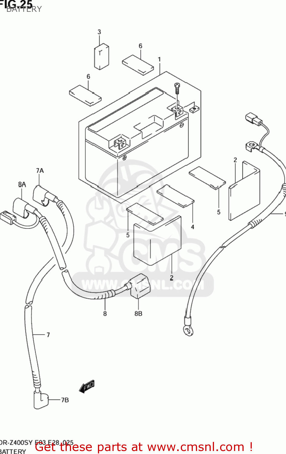 BATTERY DR-Z400S 2003 (K3) USA (E03) DRZ400S DR Z400S