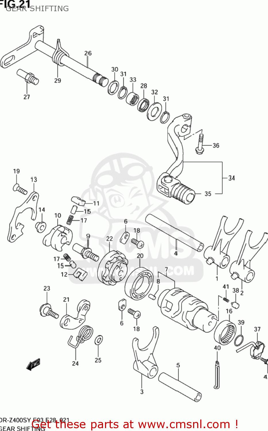 GEAR SHIFTING DR-Z400S 2003 (K3) USA (E03) DRZ400S DR Z400S