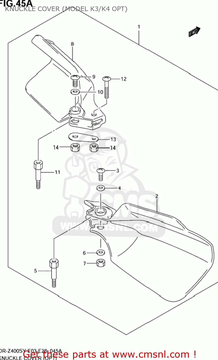 KNUCKLE COVER (MODEL K3/K4 OPT) DR-Z400S 2003 (K3) USA (E03) DRZ400S DR Z400S