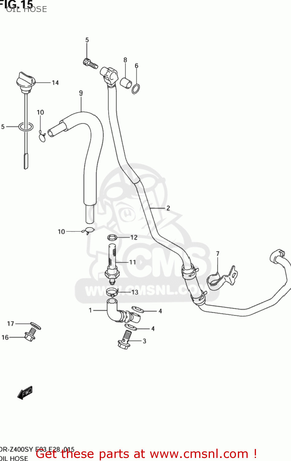 OIL HOSE DR-Z400S 2003 (K3) USA (E03) DRZ400S DR Z400S
