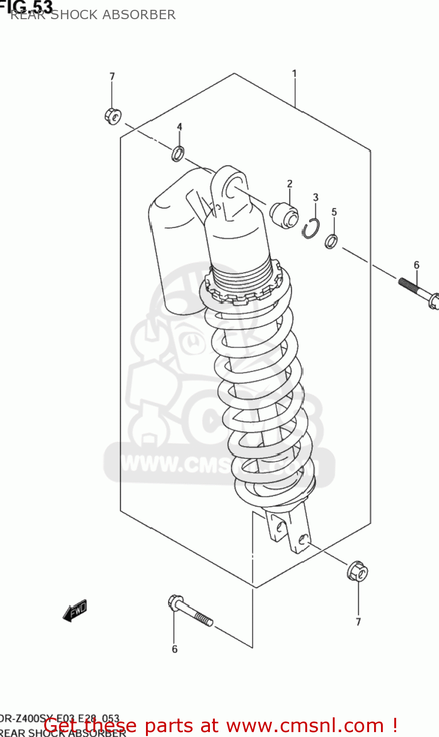 REAR SHOCK ABSORBER DR-Z400S 2003 (K3) USA (E03) DRZ400S DR Z400S