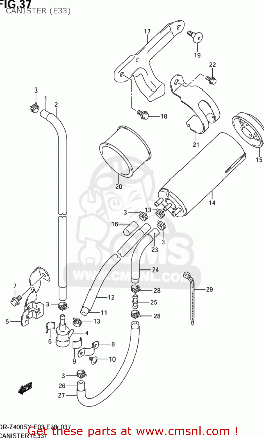 CANISTER (E33) DR-Z400S 2004 (K4) USA (E03) DRZ400S DR Z400S