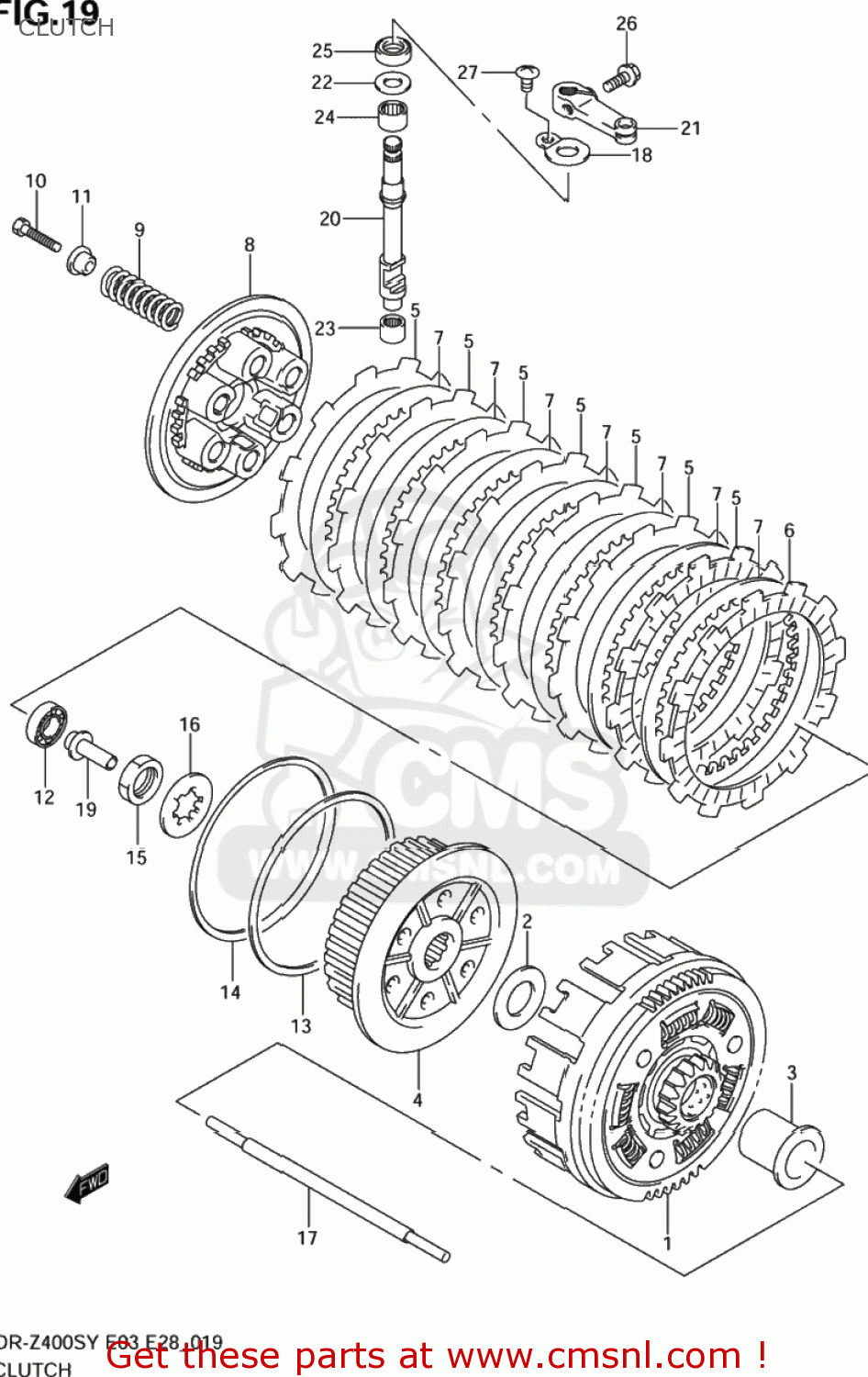 CLUTCH DR-Z400S 2004 (K4) USA (E03) DRZ400S DR Z400S