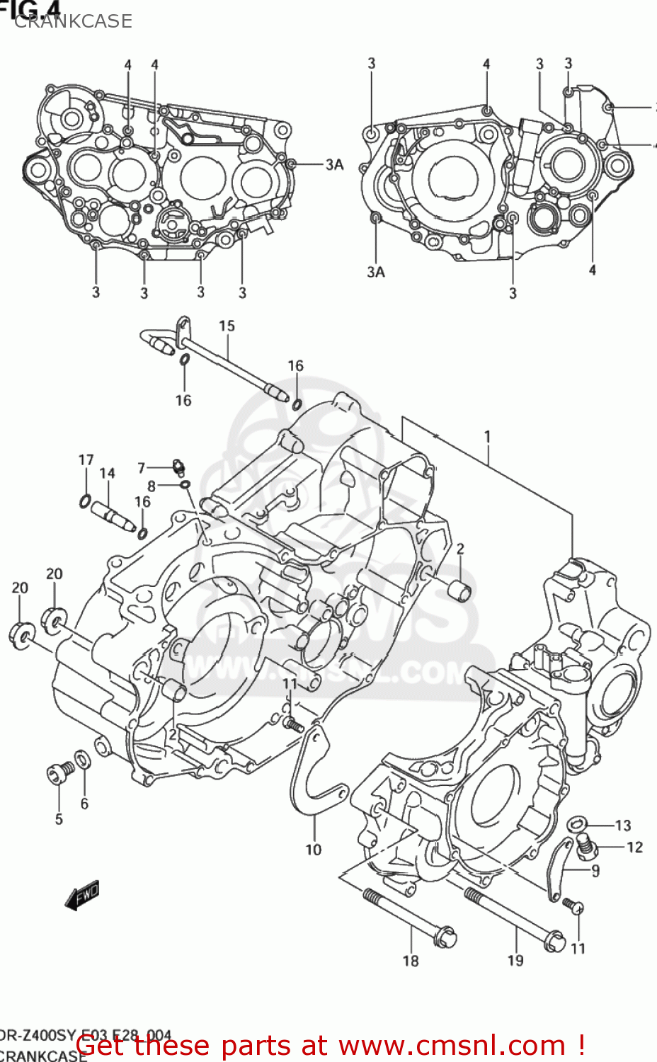 CRANKCASE DR-Z400S 2004 (K4) USA (E03) DRZ400S DR Z400S