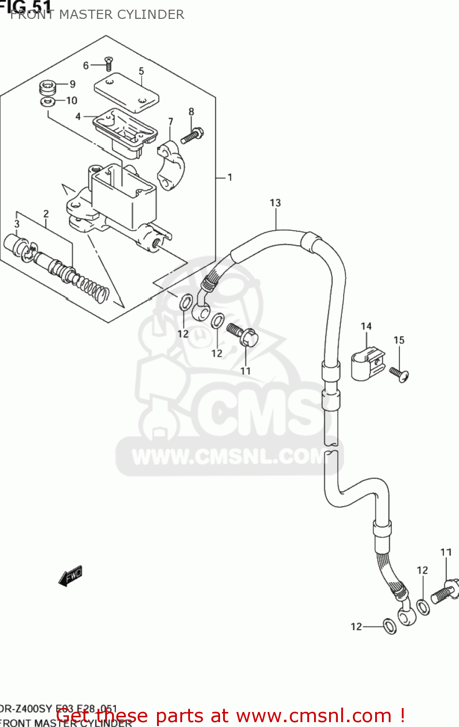 FRONT MASTER CYLINDER DR-Z400S 2004 (K4) USA (E03) DRZ400S DR Z400S
