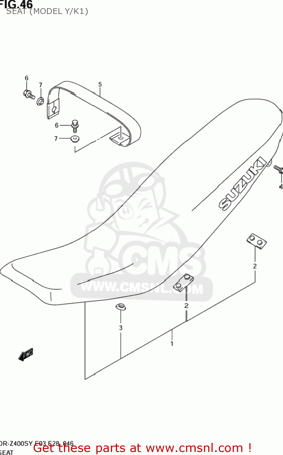 SEAT (MODEL Y/K1) DR-Z400S 2004 (K4) USA (E03) DRZ400S DR Z400S