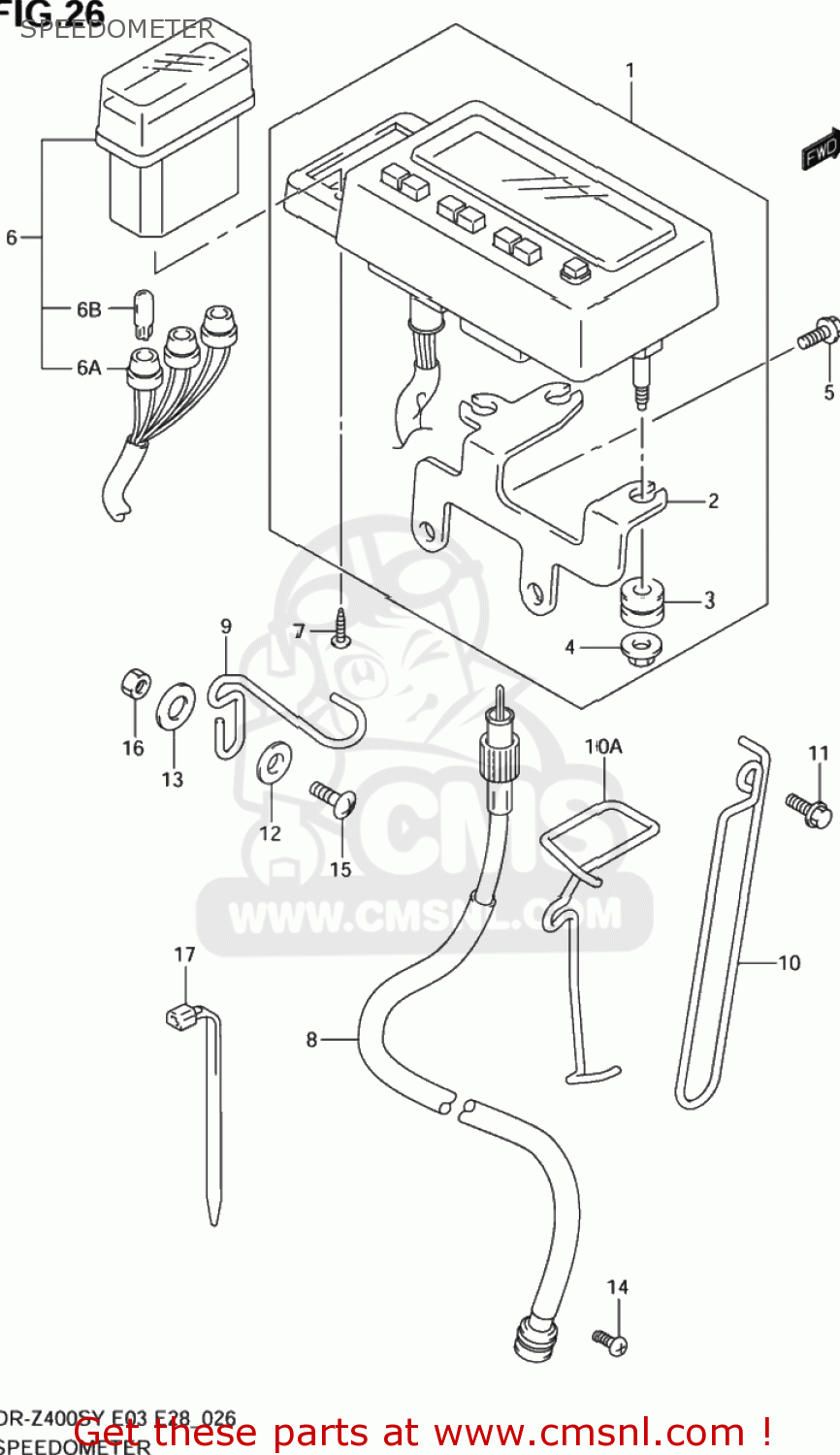 SPEEDOMETER DR-Z400S 2004 (K4) USA (E03) DRZ400S DR Z400S