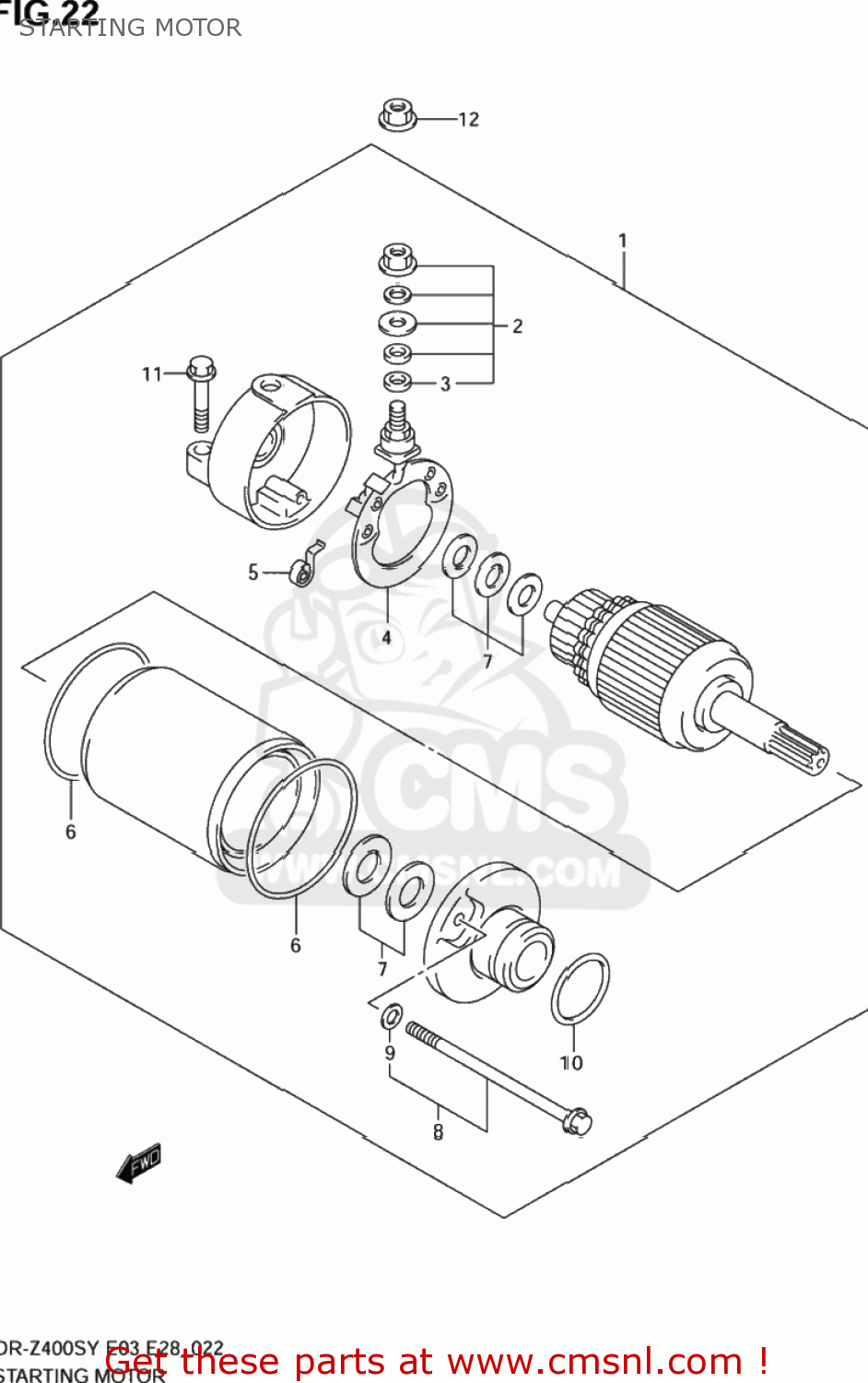 STARTING MOTOR DR-Z400S 2004 (K4) USA (E03) DRZ400S DR Z400S
