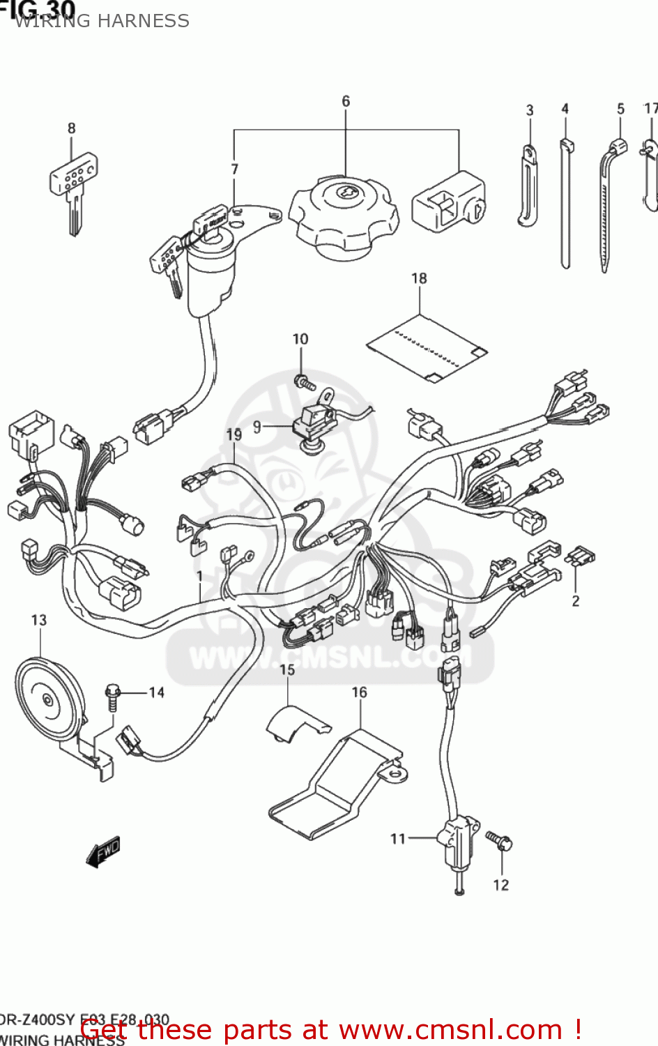 WIRING HARNESS DR-Z400S 2004 (K4) USA (E03) DRZ400S DR Z400S