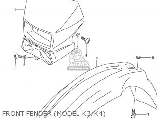 FRONT FENDER (MODEL K3/K4) - DR-Z400S 2004 (K4) USA (E03) DRZ400S DR Z400S