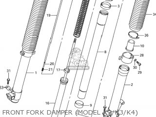 FRONT FORK DAMPER (MODEL K2/K3/K4) - DR-Z400S 2004 (K4) USA (E03) DRZ400S DR Z400S