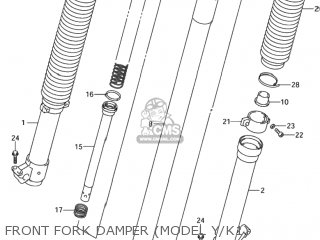 FRONT FORK DAMPER (MODEL Y/K1) - DR-Z400S 2004 (K4) USA (E03) DRZ400S DR Z400S