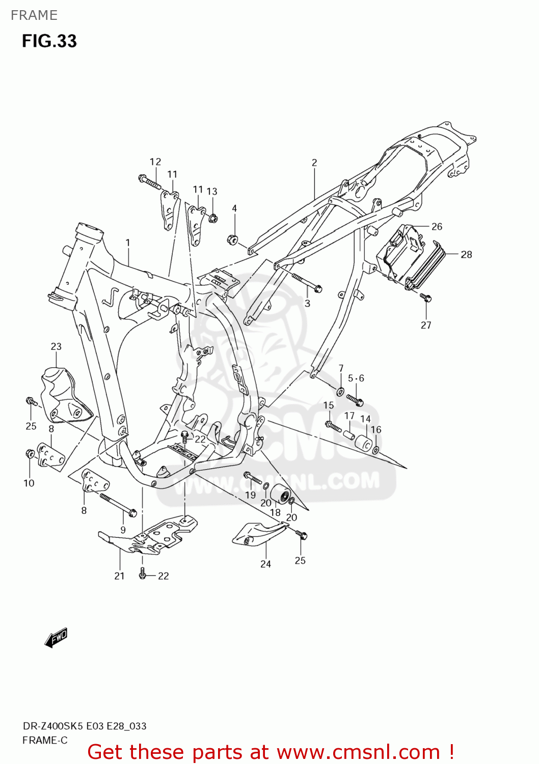 FRAME DR-Z400S 2005 (K5) USA (E03) DRZ400S DR Z400S