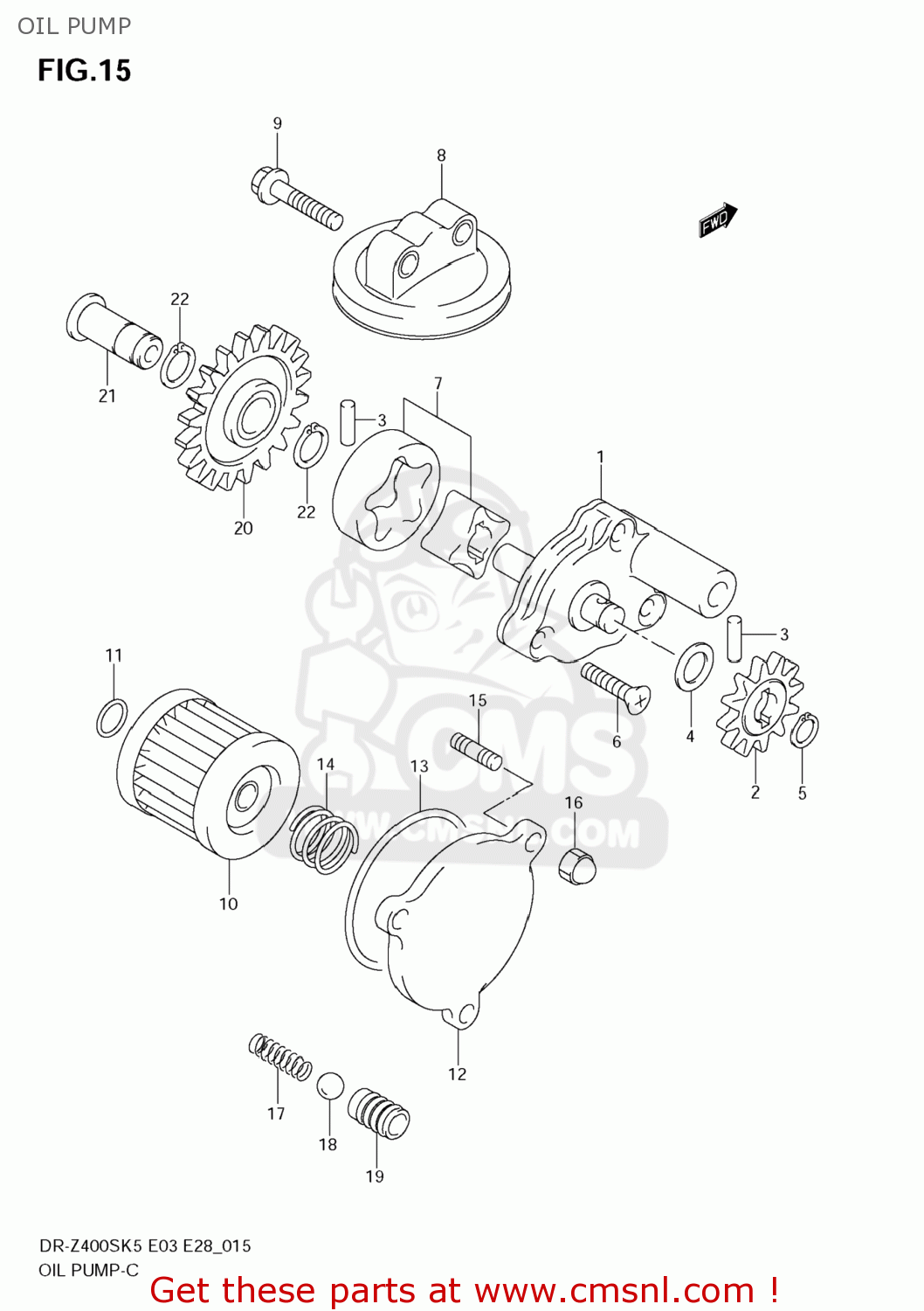 OIL PUMP DR-Z400S 2005 (K5) USA (E03) DRZ400S DR Z400S