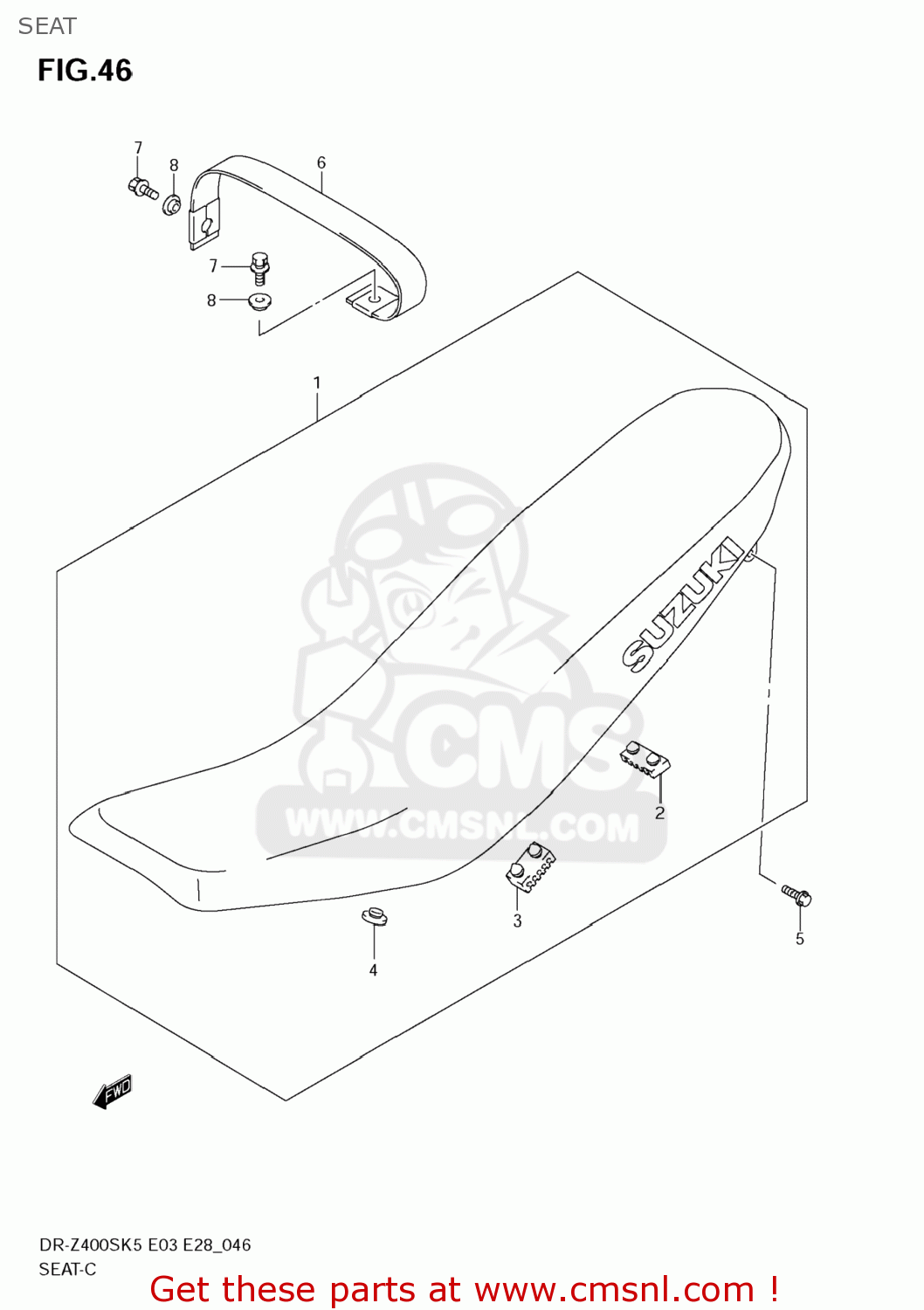 SEAT DR-Z400S 2005 (K5) USA (E03) DRZ400S DR Z400S