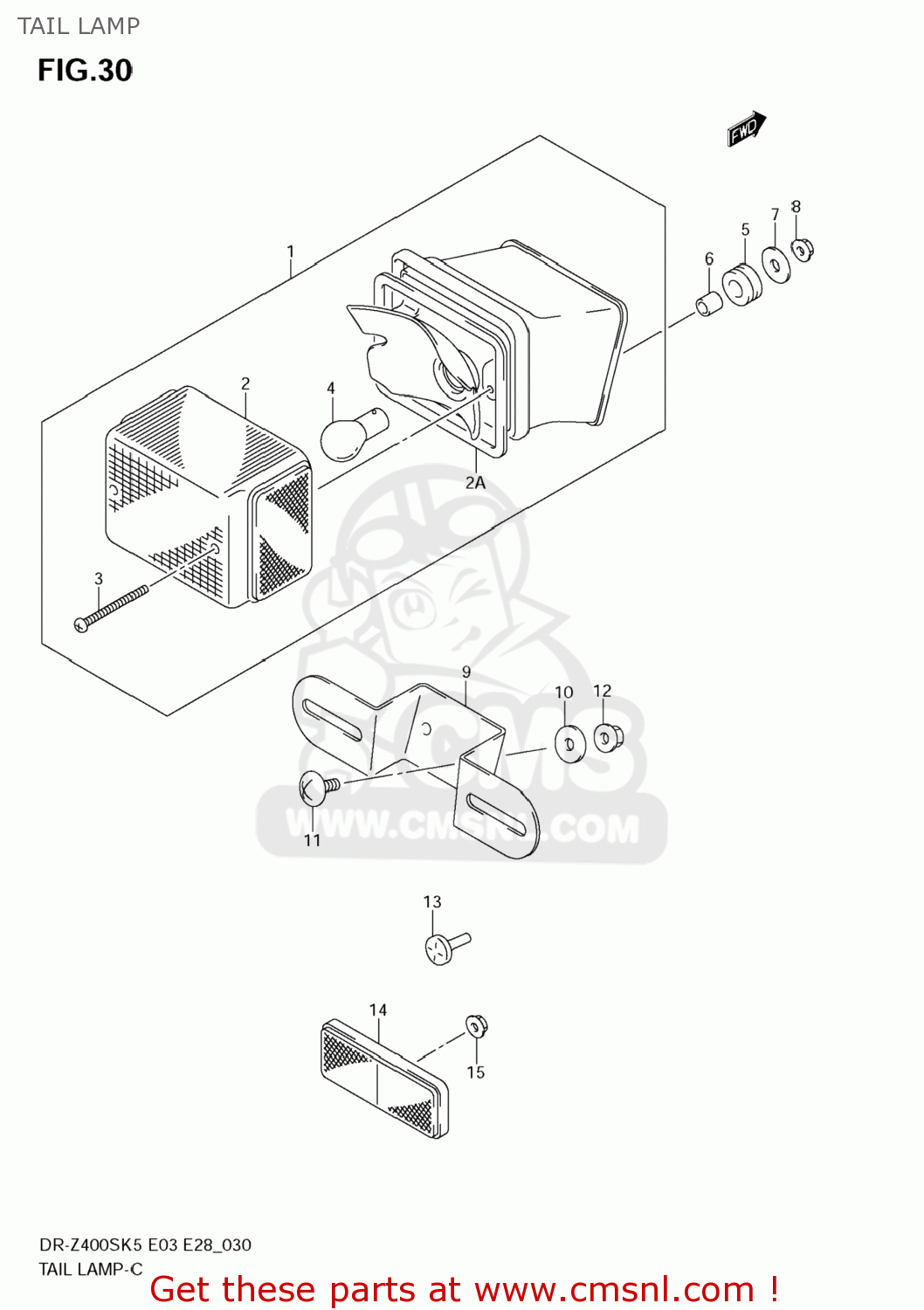 TAIL LAMP DR-Z400S 2005 (K5) USA (E03) DRZ400S DR Z400S