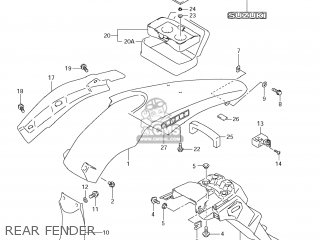 REAR FENDER - DR-Z400S 2005 (K5) USA (E03) DRZ400S DR Z400S