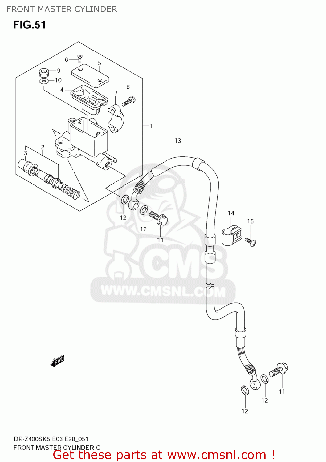 FRONT MASTER CYLINDER DR-Z400S 2006 (K6) USA (E03) DRZ400S DR Z400S