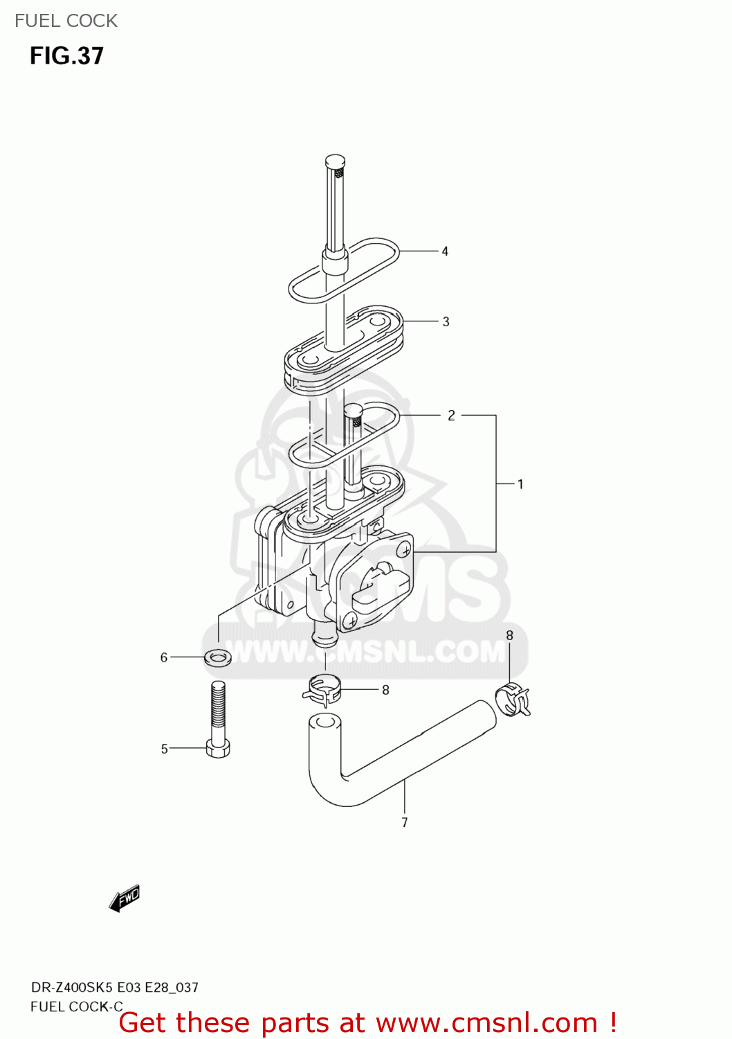 FUEL COCK DR-Z400S 2006 (K6) USA (E03) DRZ400S DR Z400S