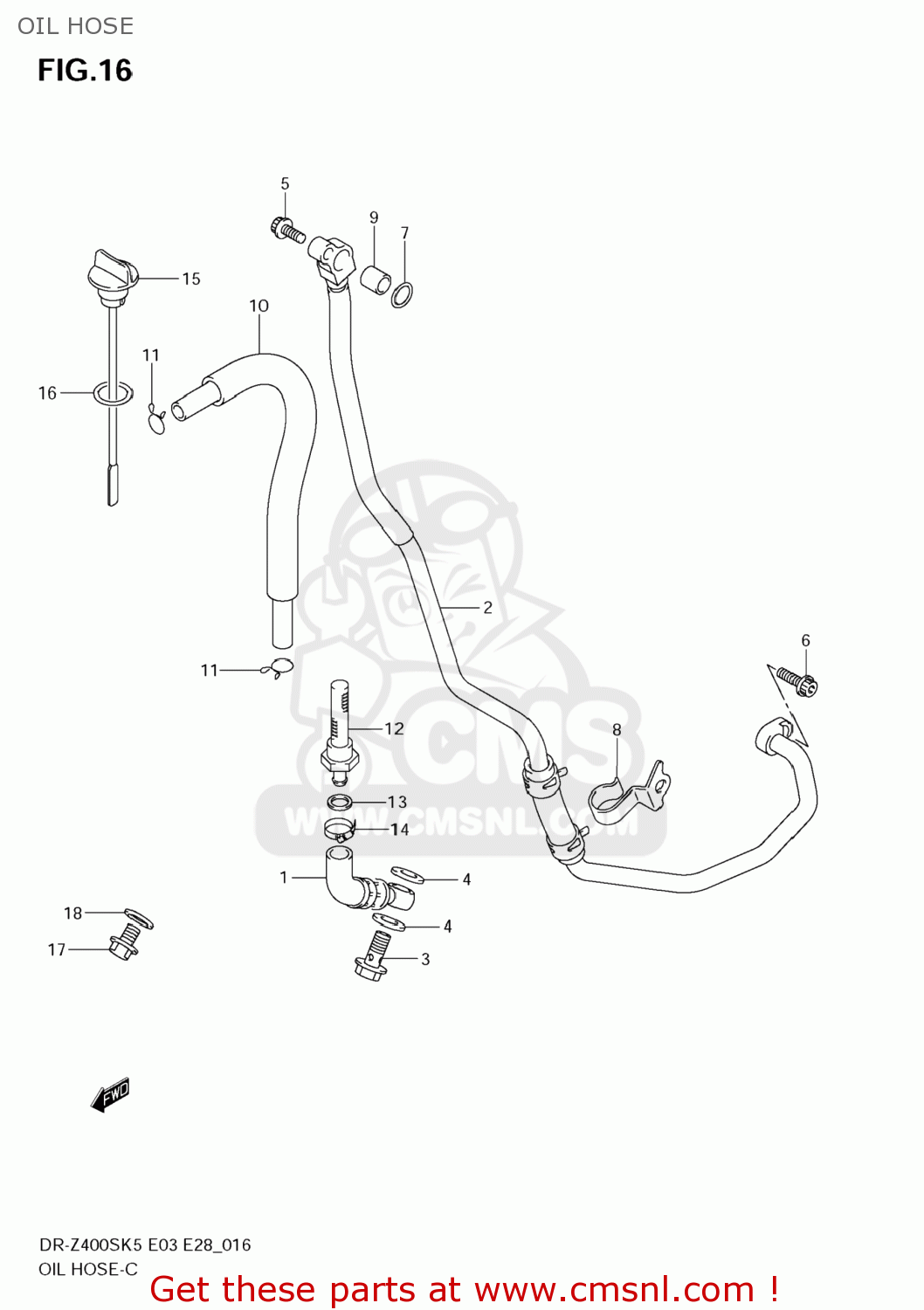 OIL HOSE DR-Z400S 2006 (K6) USA (E03) DRZ400S DR Z400S
